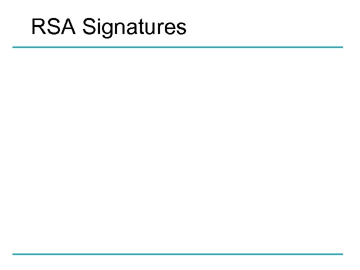 RSA Signatures 