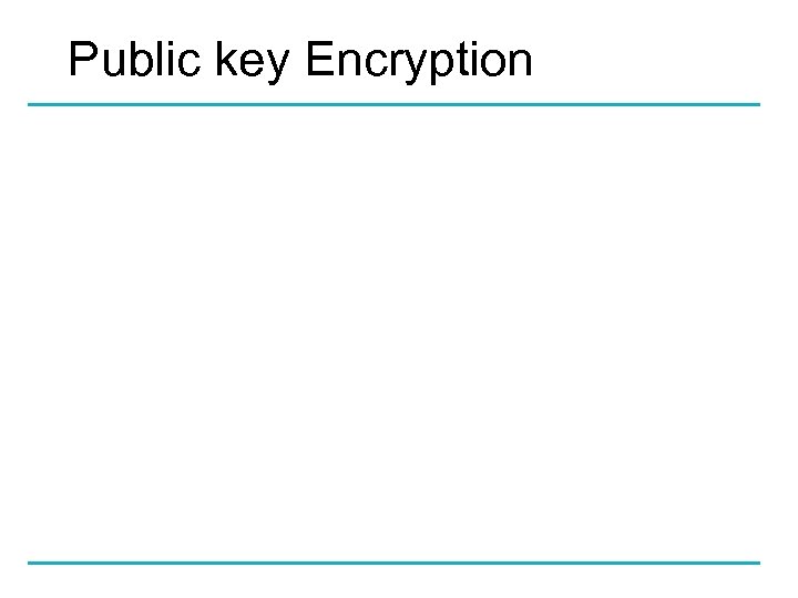 Public key Encryption 