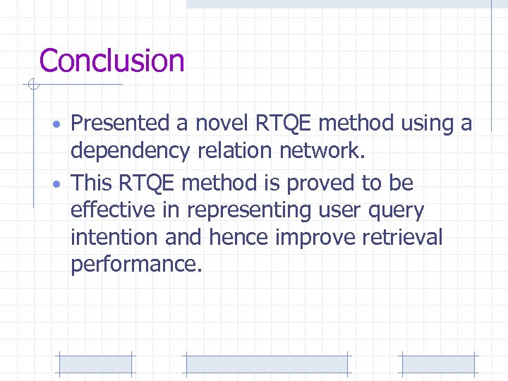 Conclusion • Presented a novel RTQE method using a dependency relation network. • This