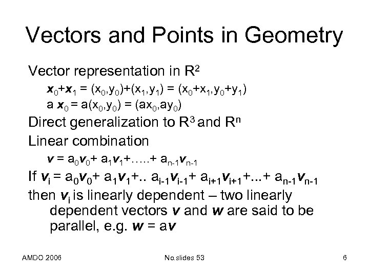 Mathematical Foundations of Computer Graphics Computer Vision and