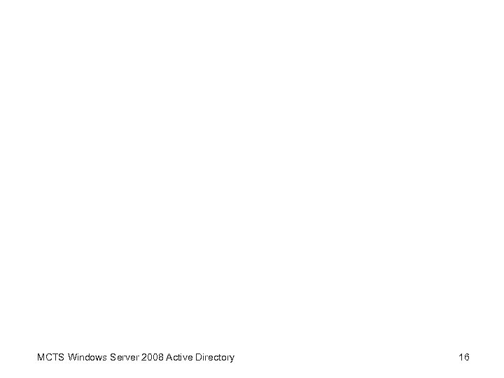 MCTS Windows Server 2008 Active Directory 16 