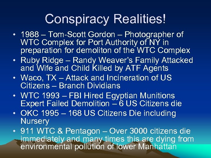 Conspiracy Realities! • 1988 – Tom-Scott Gordon – Photographer of WTC Complex for Port
