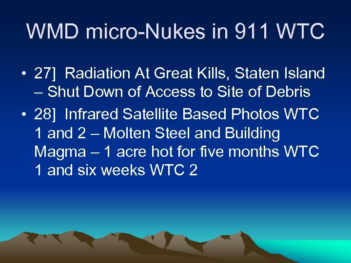 WMD micro-Nukes in 911 WTC • 27] Radiation At Great Kills, Staten Island –