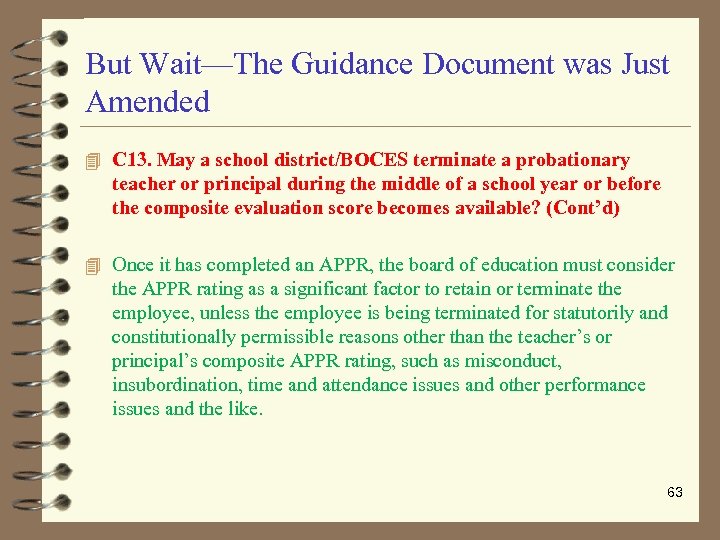 But Wait—The Guidance Document was Just Amended 4 C 13. May a school district/BOCES