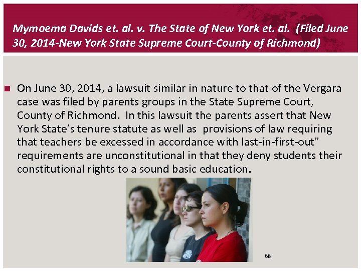 Mymoema Davids et. al. v. The State of New York et. al. (Filed June