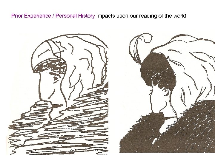 Prior Experience / Personal History impacts upon our reading of the world 