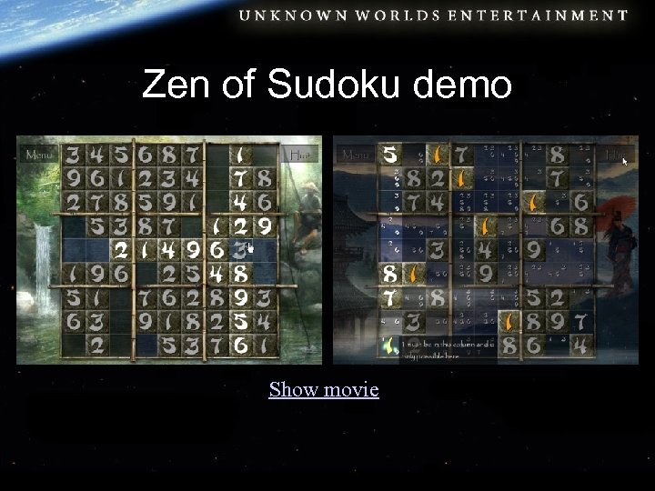 Zen of Sudoku demo Show movie 