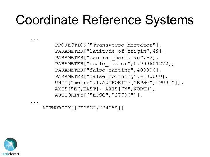Coordinate Reference Systems. . . PROJECTION[