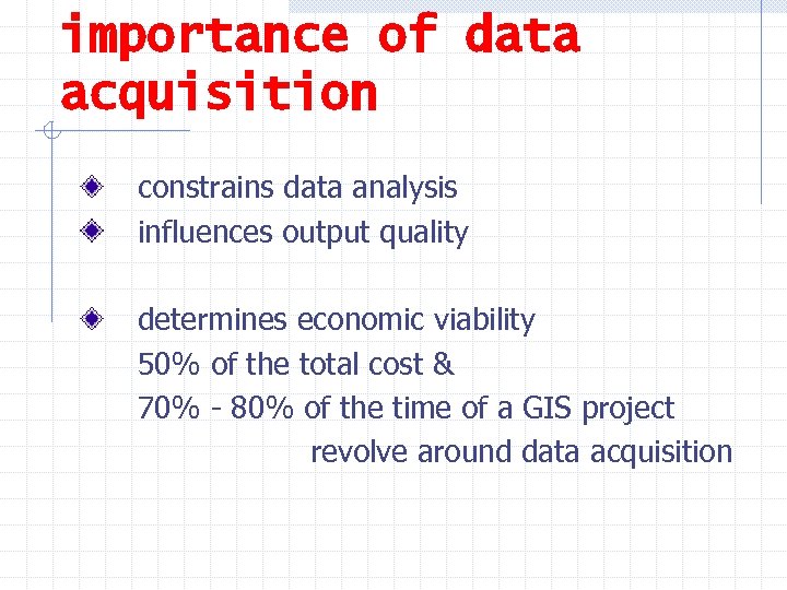 importance of data acquisition constrains data analysis influences output quality determines economic viability 50%