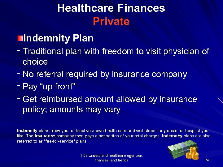 Healthcare Finances Private Indemnity Plan ־ Traditional plan with freedom to visit physician of