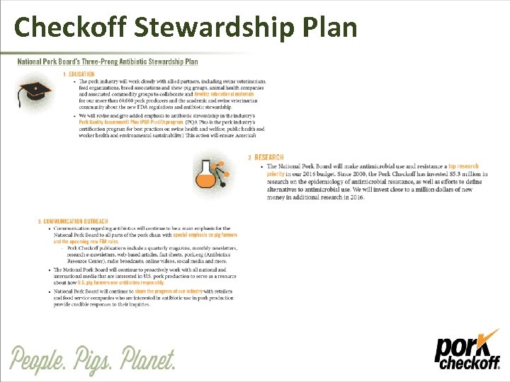 Checkoff Stewardship Plan 