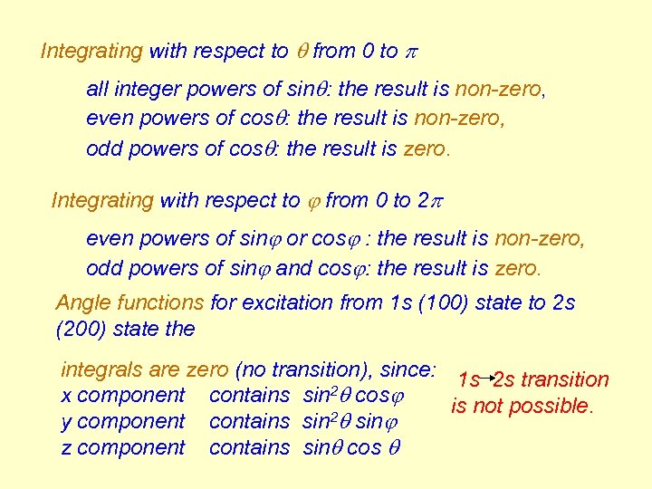 Integrating with respect to from 0 to all integer powers of sin : the