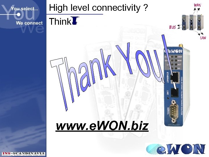 High level connectivity ? Think! www. e. WON. biz 