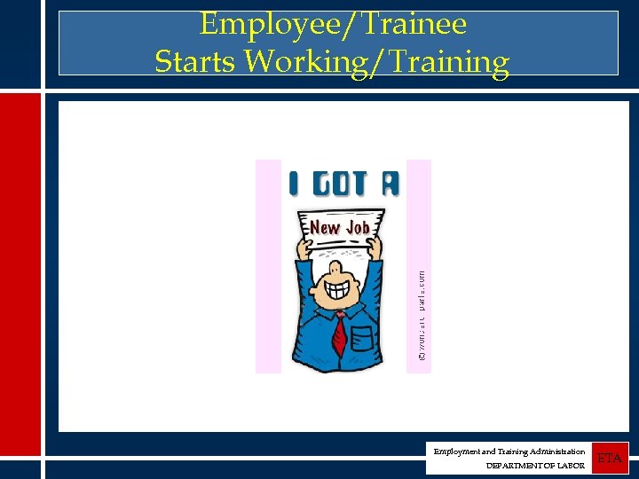 Employee/Trainee Starts Working/Training Employment and Training Administration DEPARTMENT OF LABOR ETA 