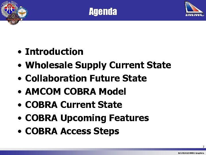 Agenda • • Introduction Wholesale Supply Current State Collaboration Future State AMCOM COBRA Model