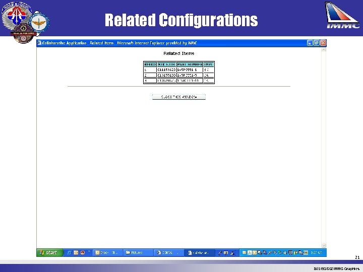 Related Configurations 21 80319 GS 02 IMMC Graphics 