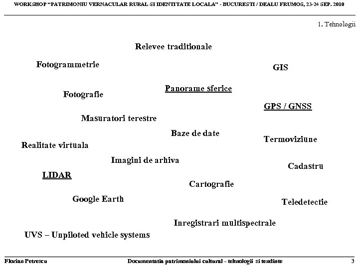 WORKSHOP “PATRIMONIU VERNACULAR RURAL SI IDENTITATE LOCALA” - BUCURESTI / DEALU FRUMOS, 23 -24