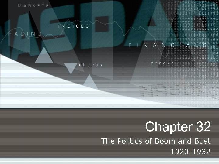 Chapter 32 The Politics of Boom and Bust 1920 -1932 