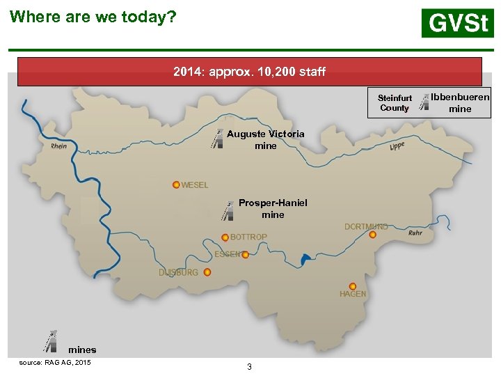 Where are we today? 2014: approx. 10, 200 staff Steinfurt County Auguste Victoria mine