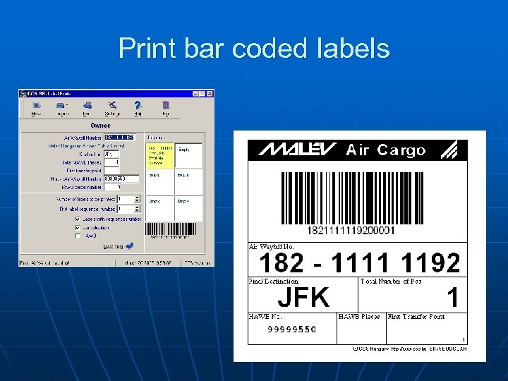 Print bar coded labels 