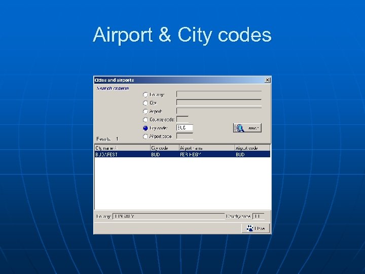 Airport & City codes 