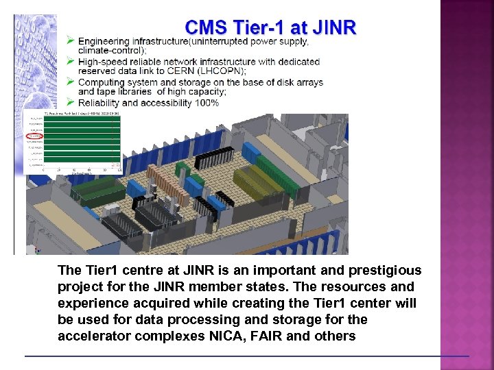 The Tier 1 centre at JINR is an important and prestigious project for the