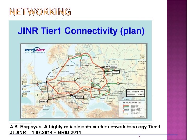 A. S. Baginyan: A highly reliable data center network topology Tier 1 at JINR