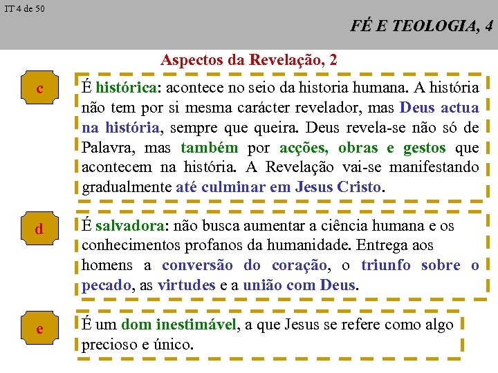 IT 4 de 50 FÉ E TEOLOGIA, 4 Aspectos da Revelação, 2 c É