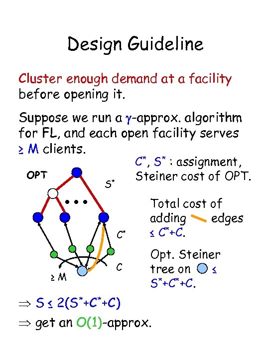 Design Guideline Cluster enough demand at a facility before opening it. Suppose we run