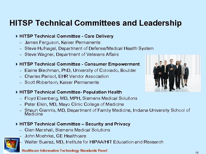 HITSP Technical Committees and Leadership 4 HITSP Technical Committee - Care Delivery – James