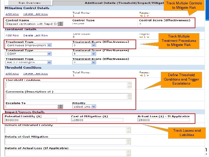 Track Multiple Controls to Mitigate Risk Track Multiple Treatment Procedures to Mitigate Risk Define