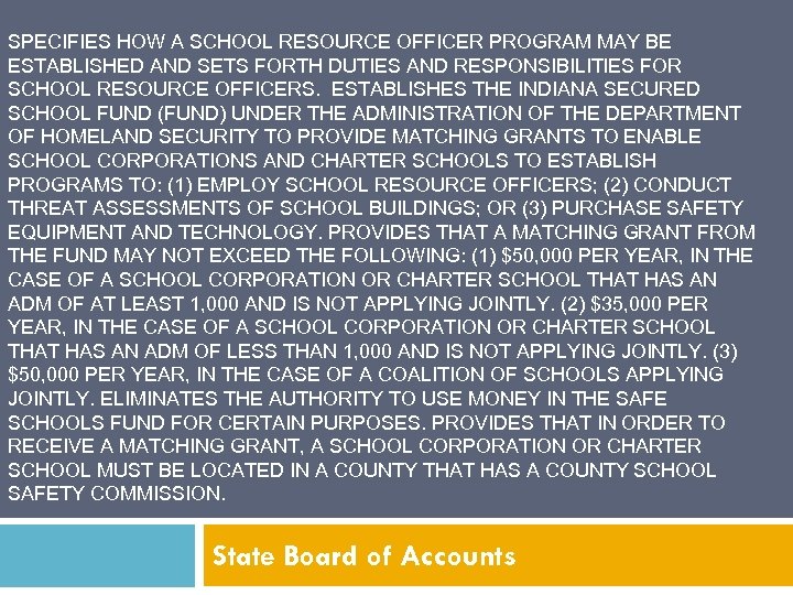 SPECIFIES HOW A SCHOOL RESOURCE OFFICER PROGRAM MAY BE ESTABLISHED AND SETS FORTH DUTIES