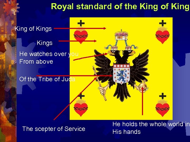 Royal standard of the King of Kings He watches over you From above Of