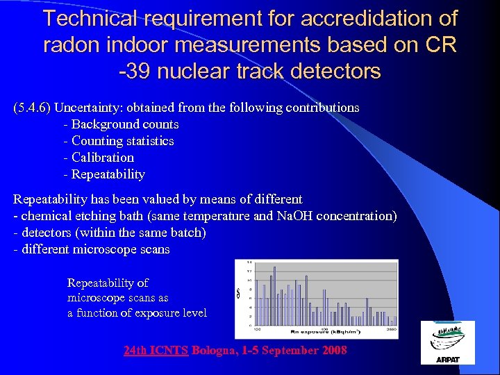 Technical requirement for accredidation of radon indoor measurements based on CR -39 nuclear track