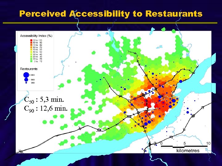 Perceived Accessibility to Restaurants C 50 : 5, 3 min. C 90 : 12,