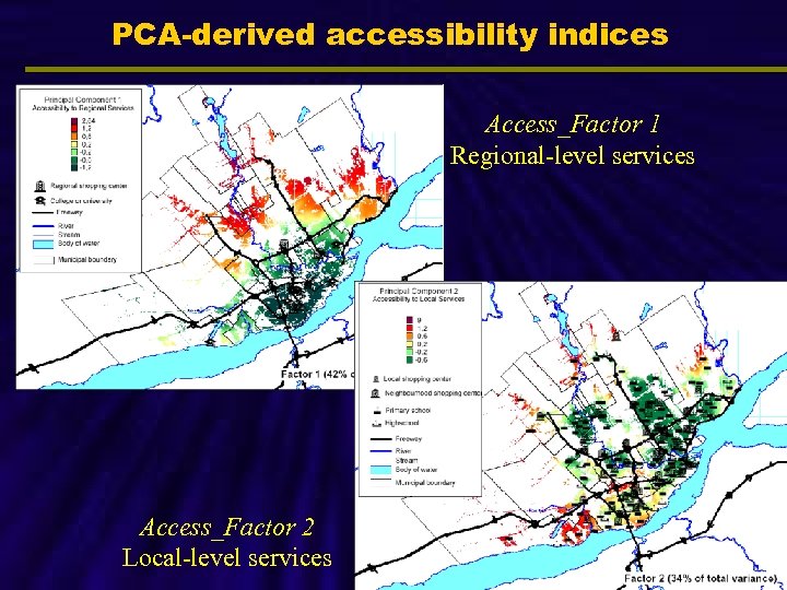 PCA-derived accessibility indices Access_Factor 1 Regional-level services Access_Factor 2 Local-level services 