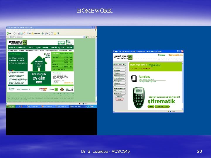 HOMEWORK Dr. S. Loizidou - ACSC 345 23 