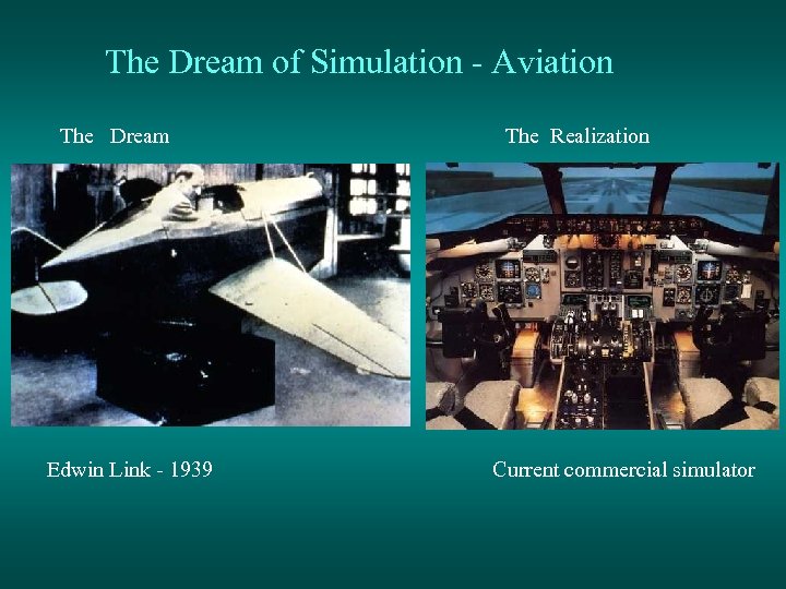 The Dream of Simulation - Aviation The Dream Edwin Link - 1939 The Realization