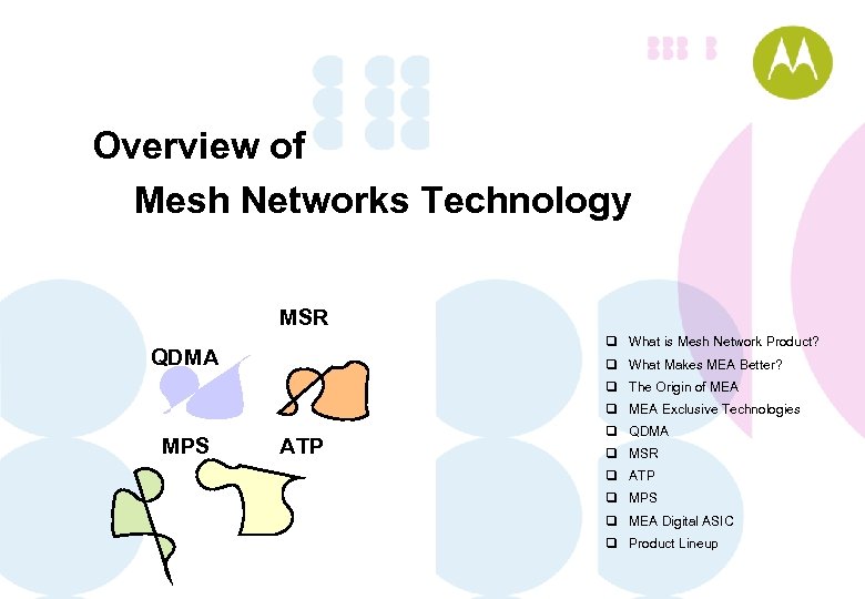 Overview of Mesh Networks Technology MSR q What is Mesh Network Product? QDMA q
