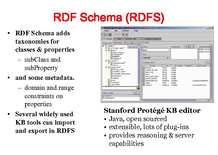 RDF Schema (RDFS) • RDF Schema adds taxonomies for classes & properties – sub.
