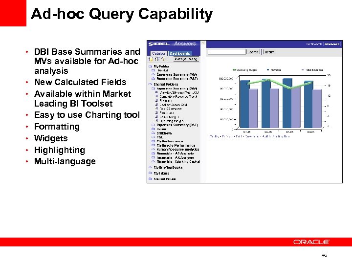 Ad-hoc Query Capability • DBI Base Summaries and • • MVs available for Ad-hoc