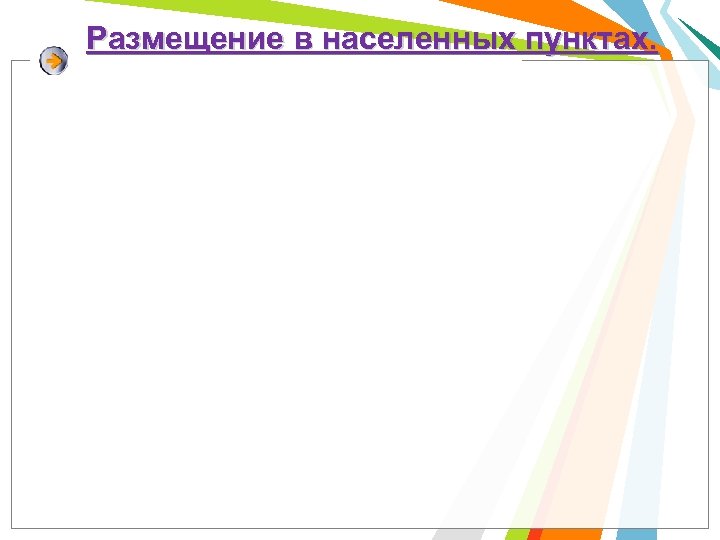 Размещение в населенных пунктах. 