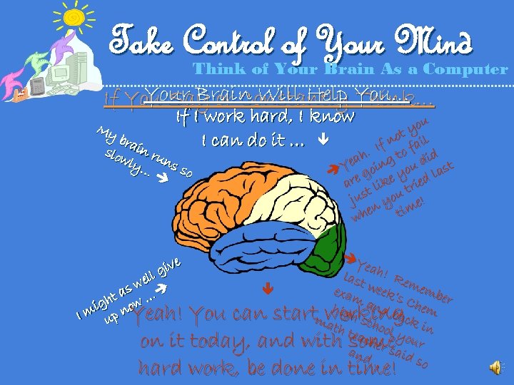 Take Control of Your Mind Think of Your Brain As a Computer Your Brain