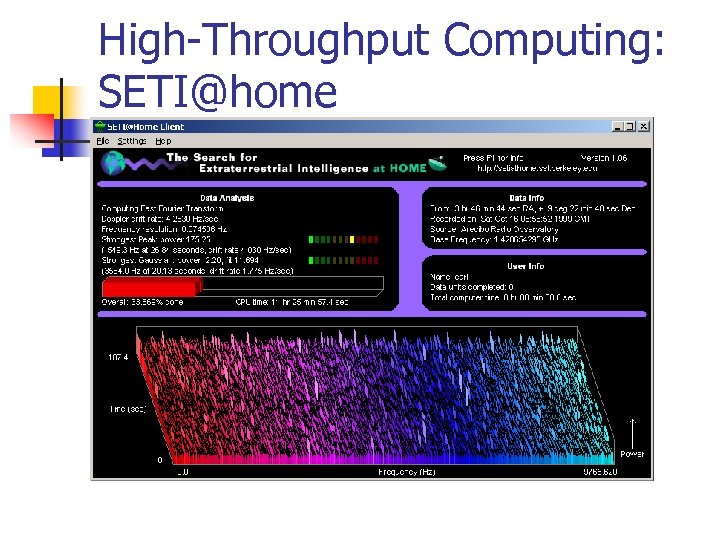 High-Throughput Computing: SETI@home 