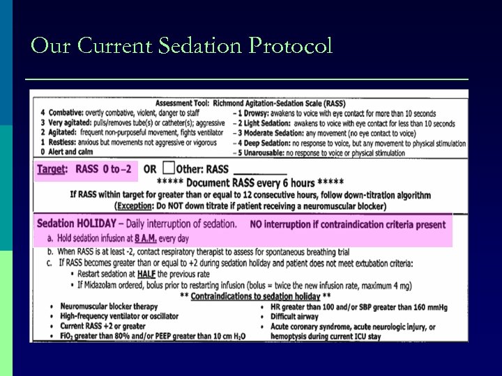Our Current Sedation Protocol 