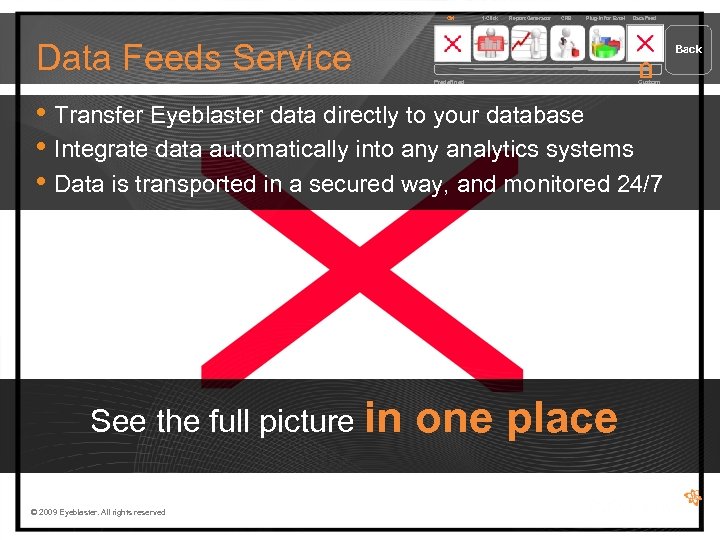 CM 1 -Click Report Generator CRB Plug-in for Excel Data Feeds Service Back Predefined