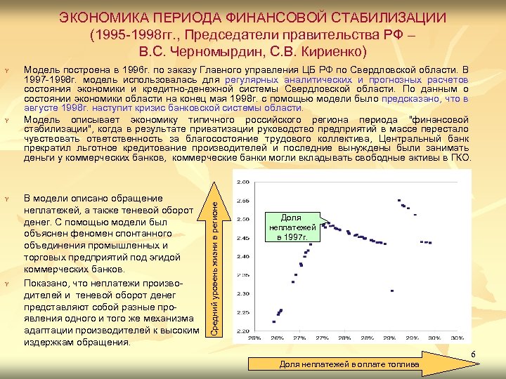 ЭКОНОМИКА ПЕРИОДА ФИНАНСОВОЙ СТАБИЛИЗАЦИИ (1995 -1998 гг. , Председатели правительства РФ – В. С.