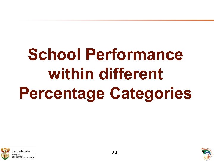 School Performance within different Percentage Categories 27 