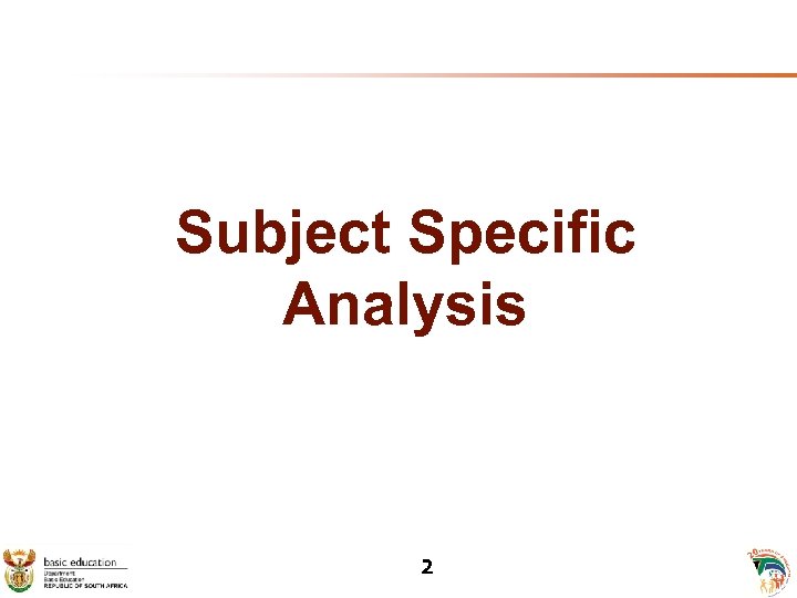 Subject Specific Analysis 2 