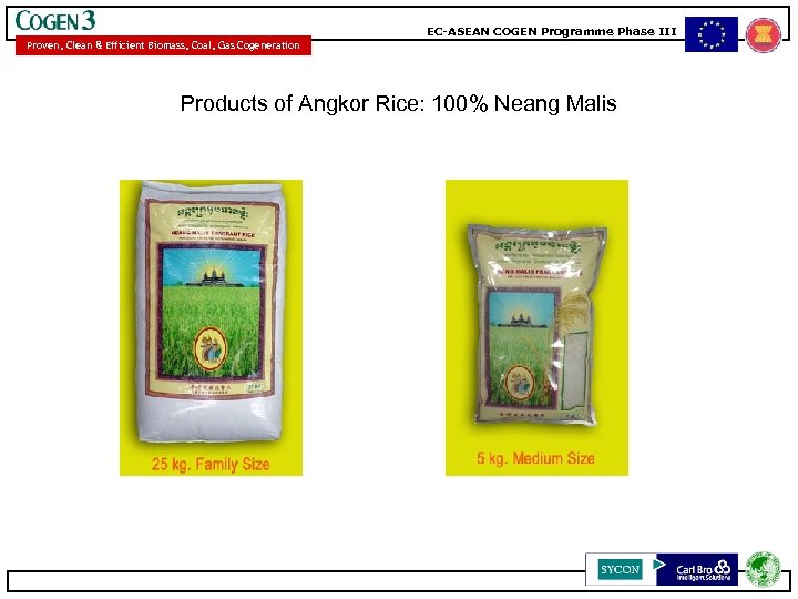 EC-ASEAN COGEN Programme Phase III Proven, Clean & Efficient Biomass, Coal, Gas Cogeneration Products